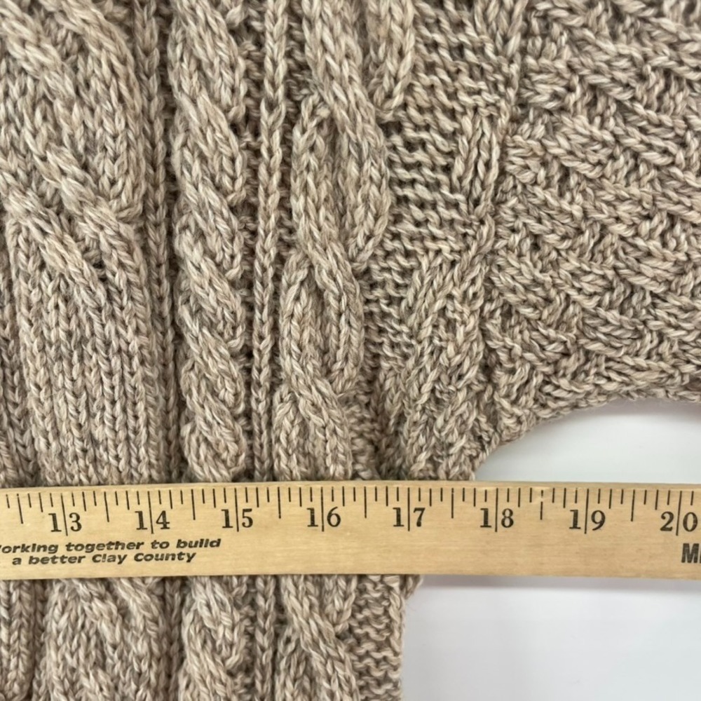 Carraig Donn Cardigan Sz S Ireland Merino Wool Cable Knit Shawl Collar Fisherman - Picture 3 of 10